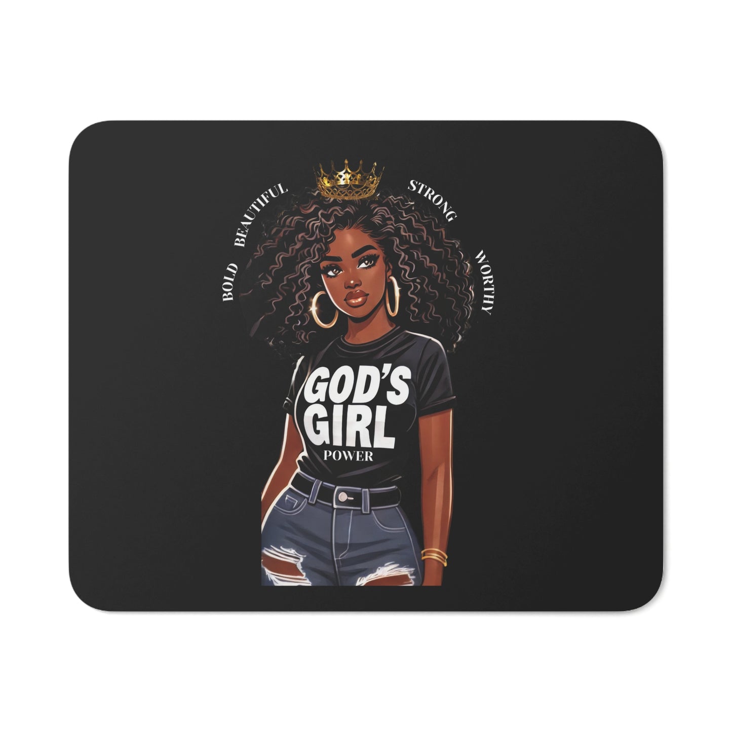 Bold God's Girl Desk Mouse Pad