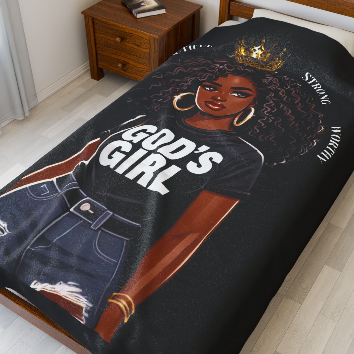 Bold & Beautiful God’s Girl Velveteen Plush Blanket