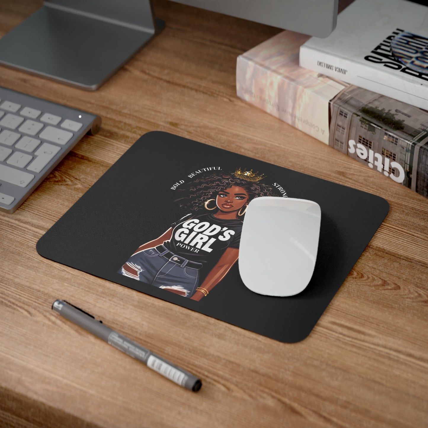 Bold God's Girl Desk Mouse Pad