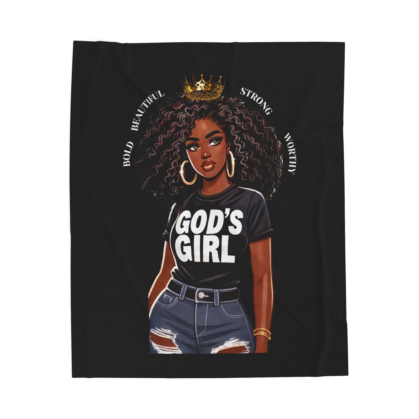 Bold & Beautiful God’s Girl Velveteen Plush Blanket