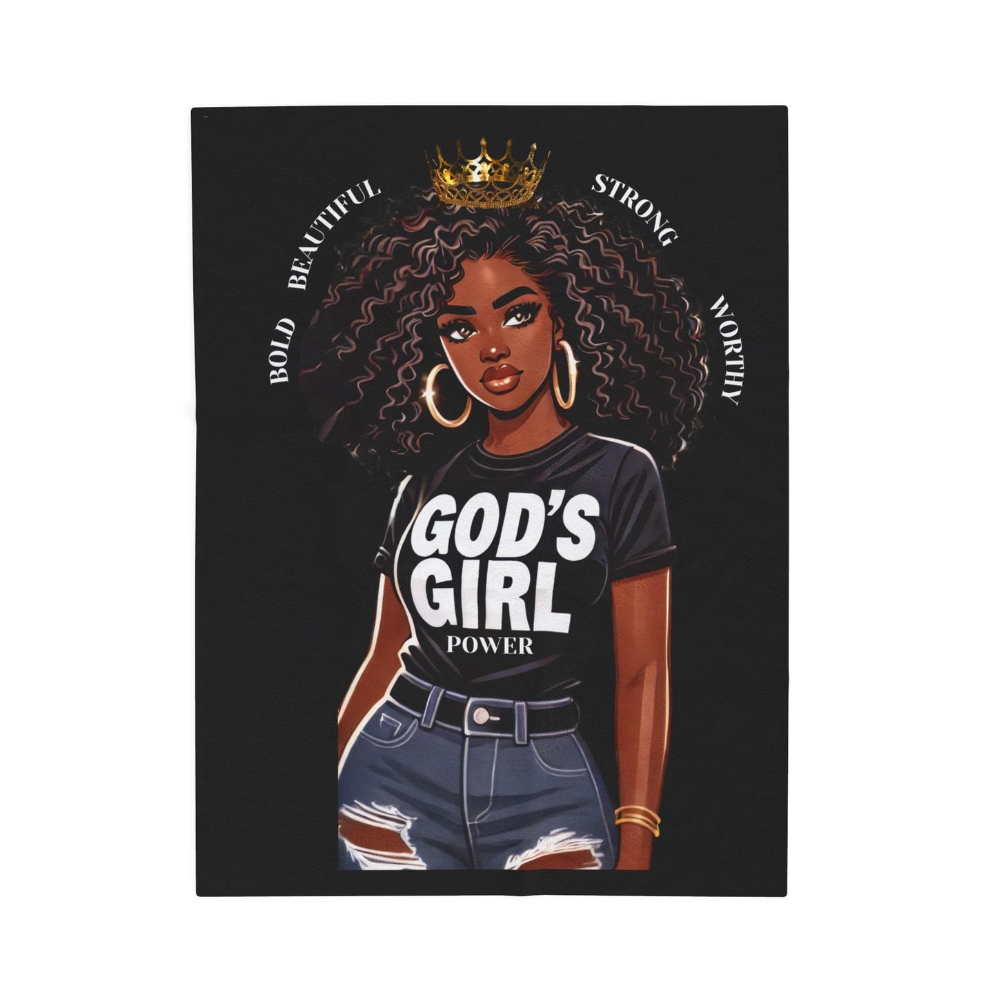 Bold & Beautiful God’s Girl Velveteen Plush Blanket