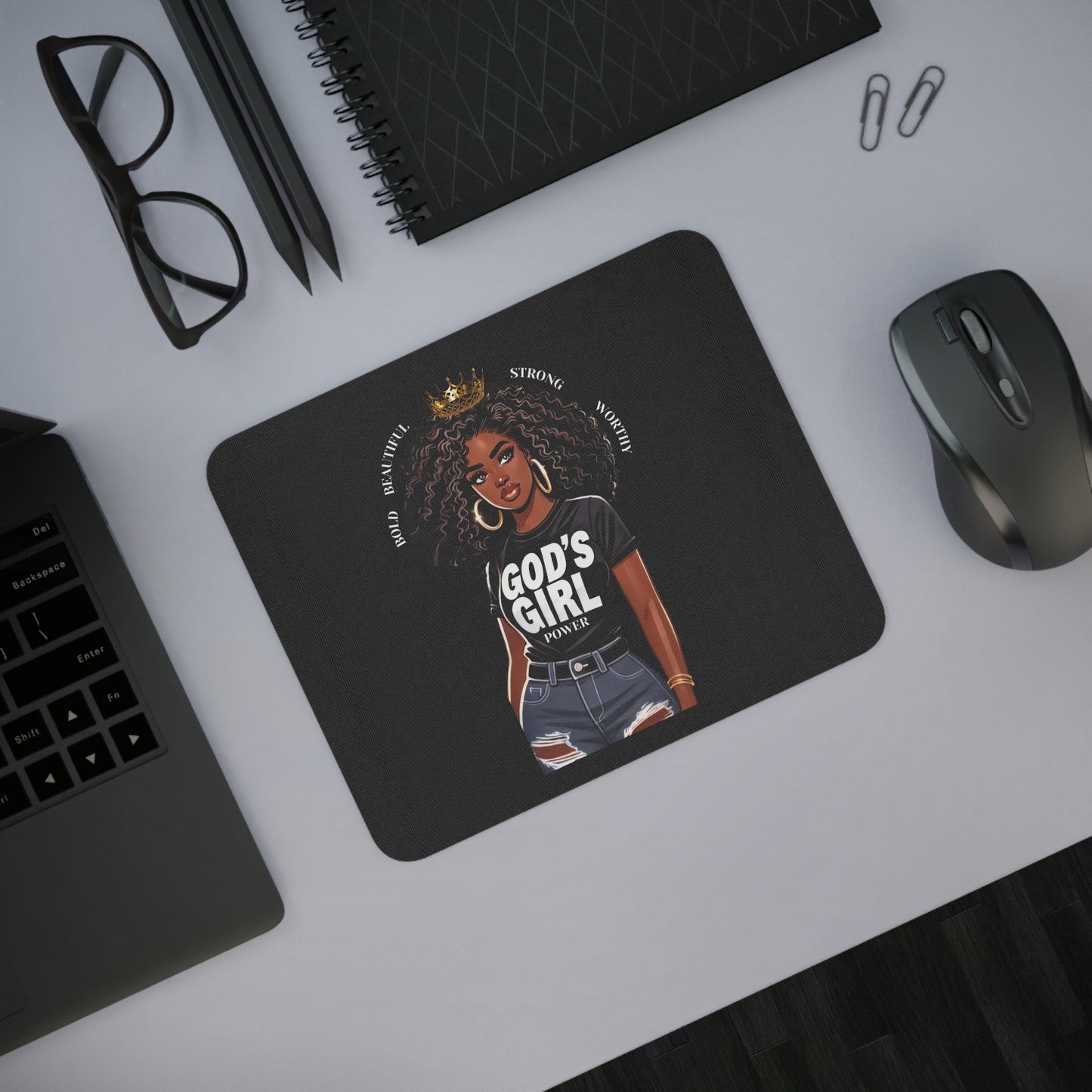 Bold God's Girl Desk Mouse Pad