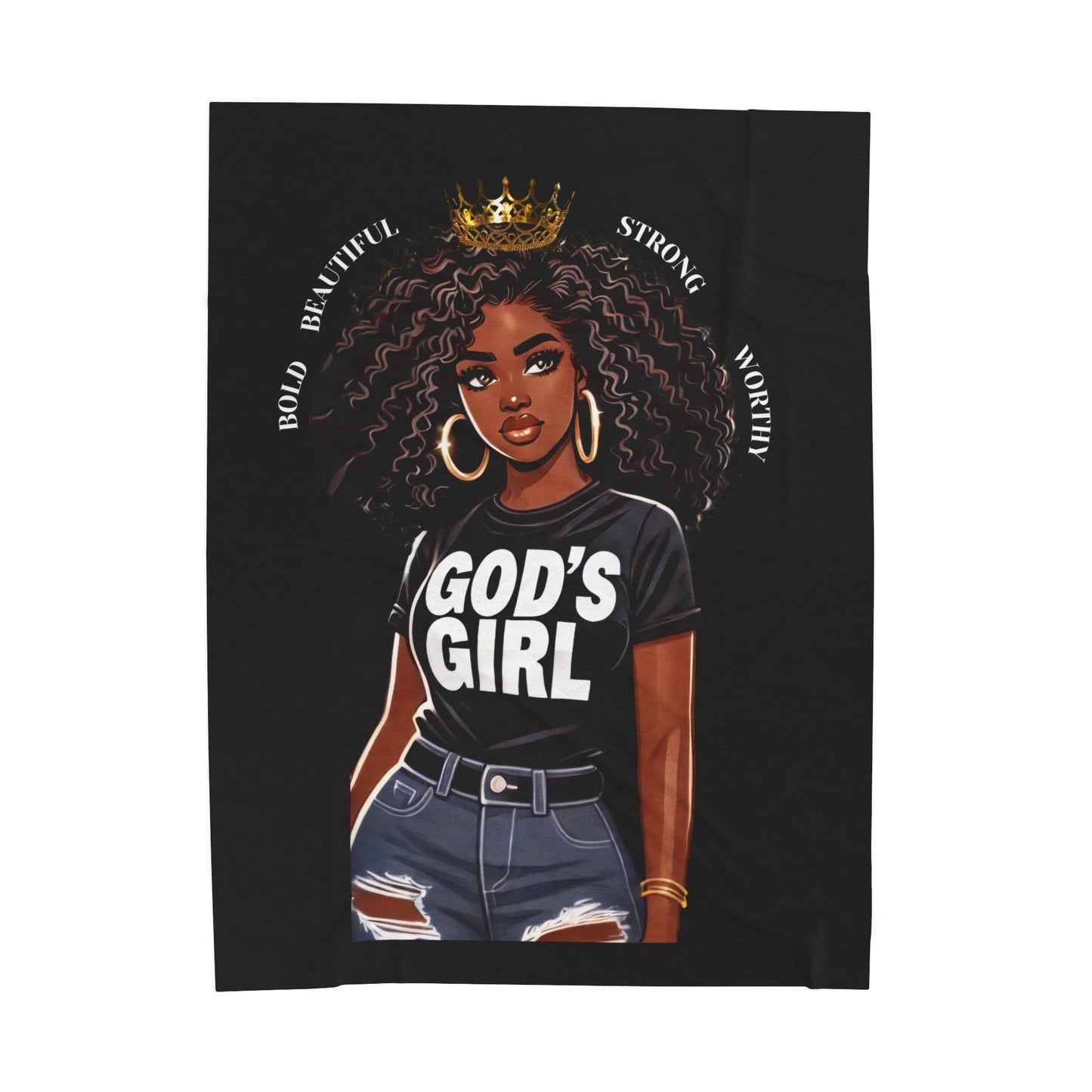 Bold & Beautiful God’s Girl Velveteen Plush Blanket